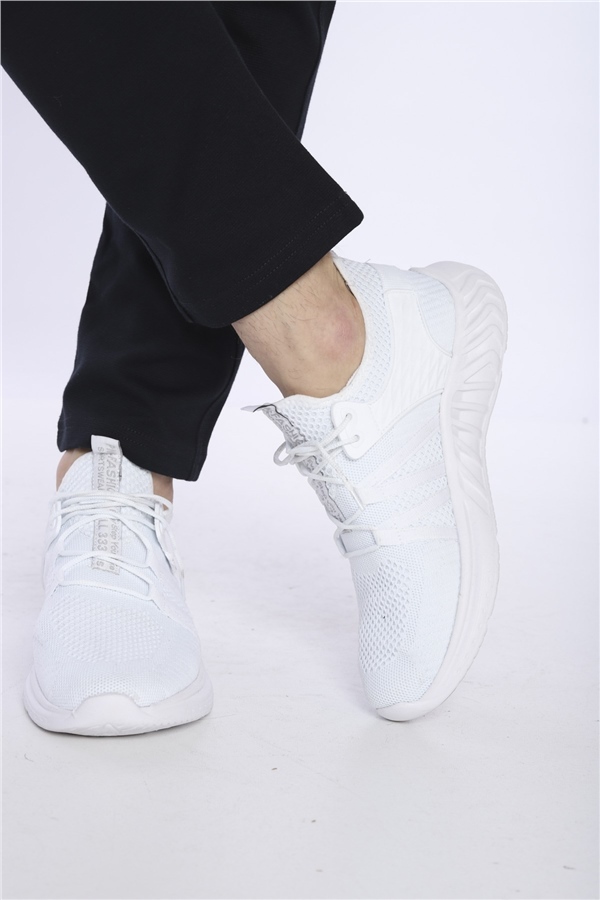 Erkek Spor Full Ortopedik Hafif Beyaz Yazlık Sneaker Ayakkabı